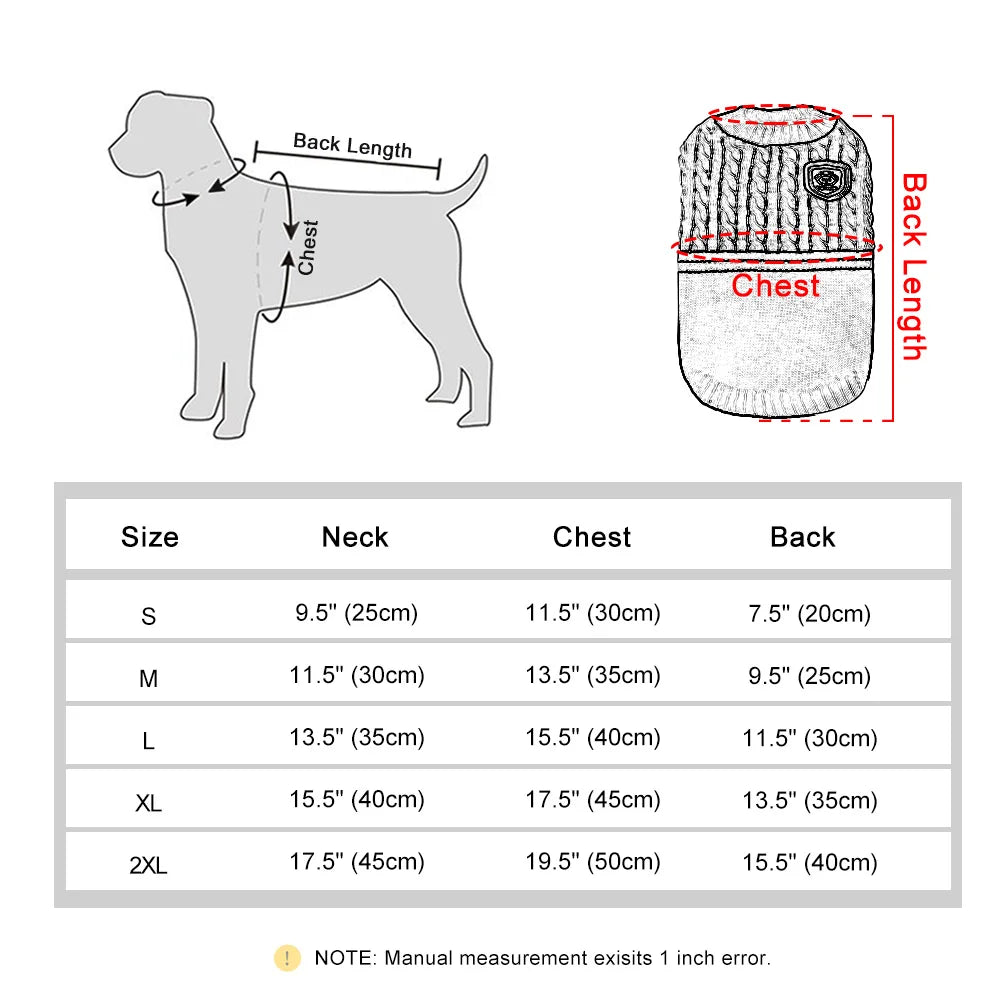 Navy blue knitted dog sweater – soft winter pullover for small and medium dogs.