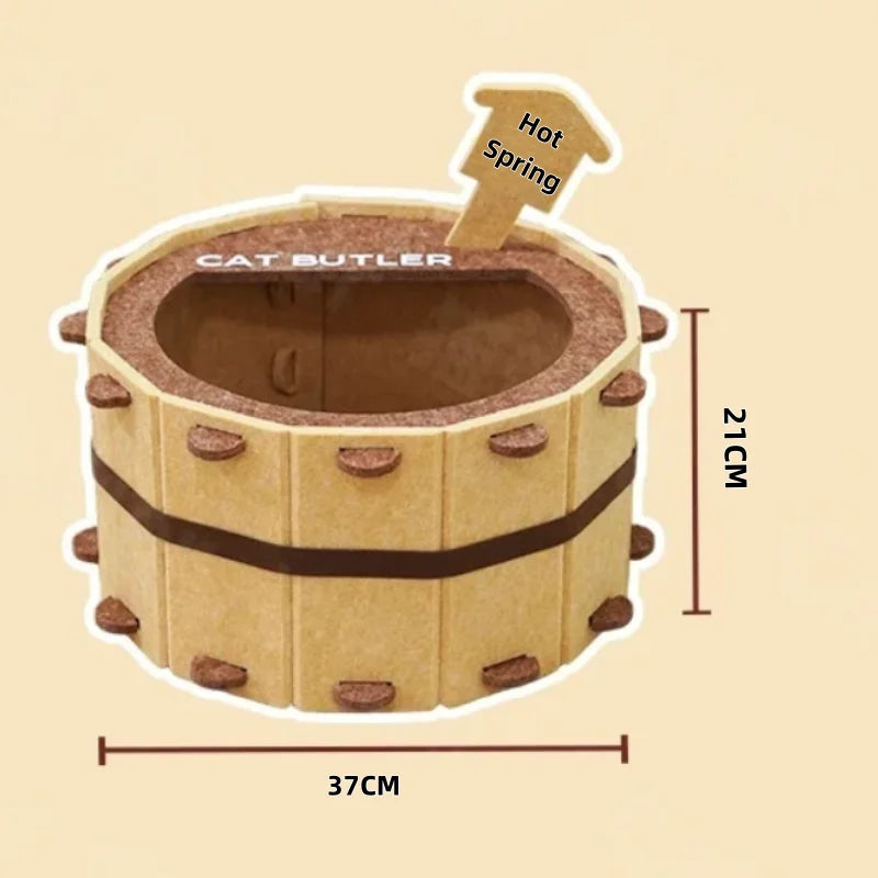 Cat House Bed in Felt – Semi-Enclosed Bathtub Style