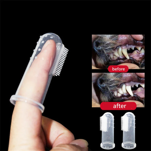 Pet Finger Toothbrush – Soft Silicone Dog & Cat Dental Brush for Plaque, Tartar & Bad Breath Removal