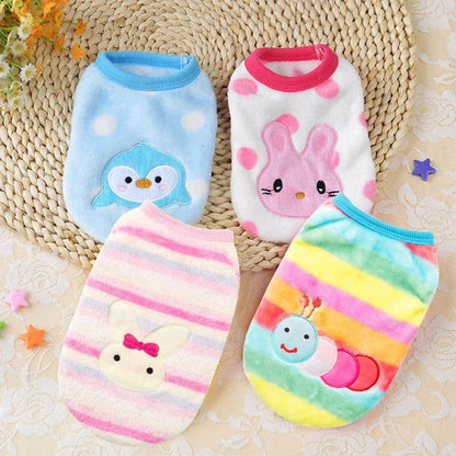 Cartoon fleece dog vest in blue
