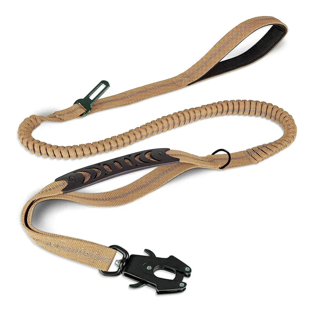 Shock Absorbing Dog Leash – Reflective with Car Seatbelt
