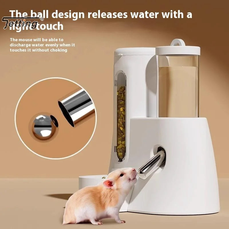 Compact hamster food and water feeder cage accessory