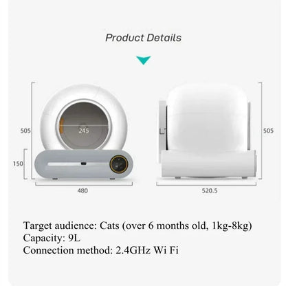 Smart Automatic Cat Litter Box 65L with APP Control – Self-Cleaning Large-Capacity Odor-Free for Multiple Cats