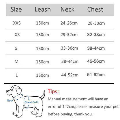 Adjustable No-Pull Dog Harness Set with Leash – Breathable Reflective Vest for Small Dogs and Cats