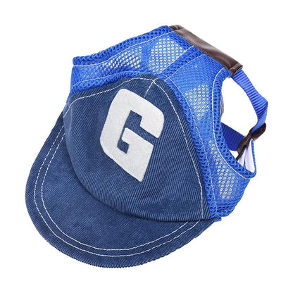 Adjustable Dog Baseball Hat with Ear Holes – Breathable Sun Protection Cap for Small to Large Dogs & Pets