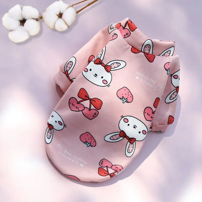 Winter Dog Sweater – Soft Cartoon Print Warm Pet Vest