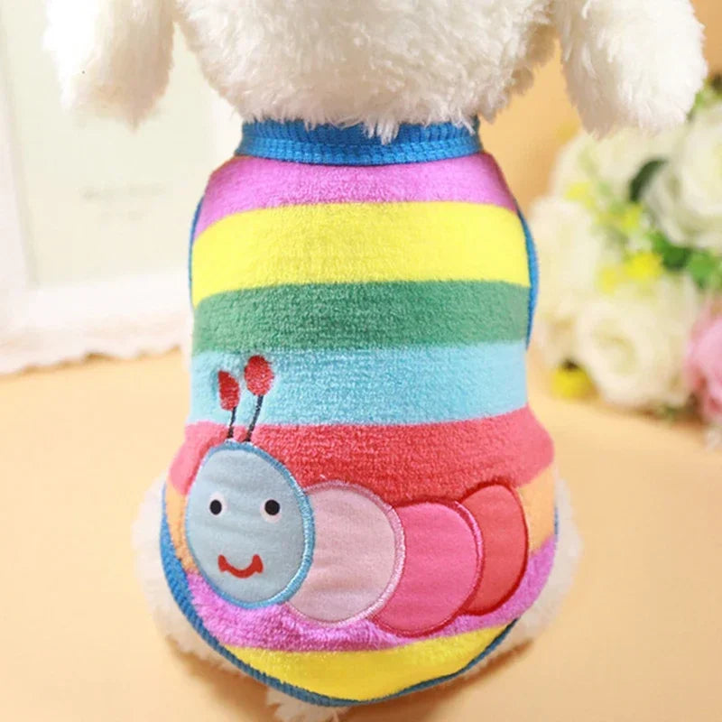 Cute cartoon dog hoodie for small pets
