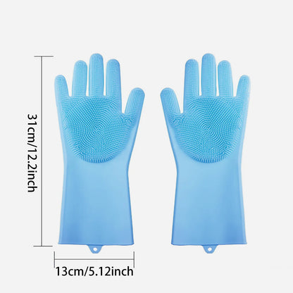 Silicone Pet Grooming Gloves – Bathing, Scrubbing & Hair Removal for Dogs & Cats