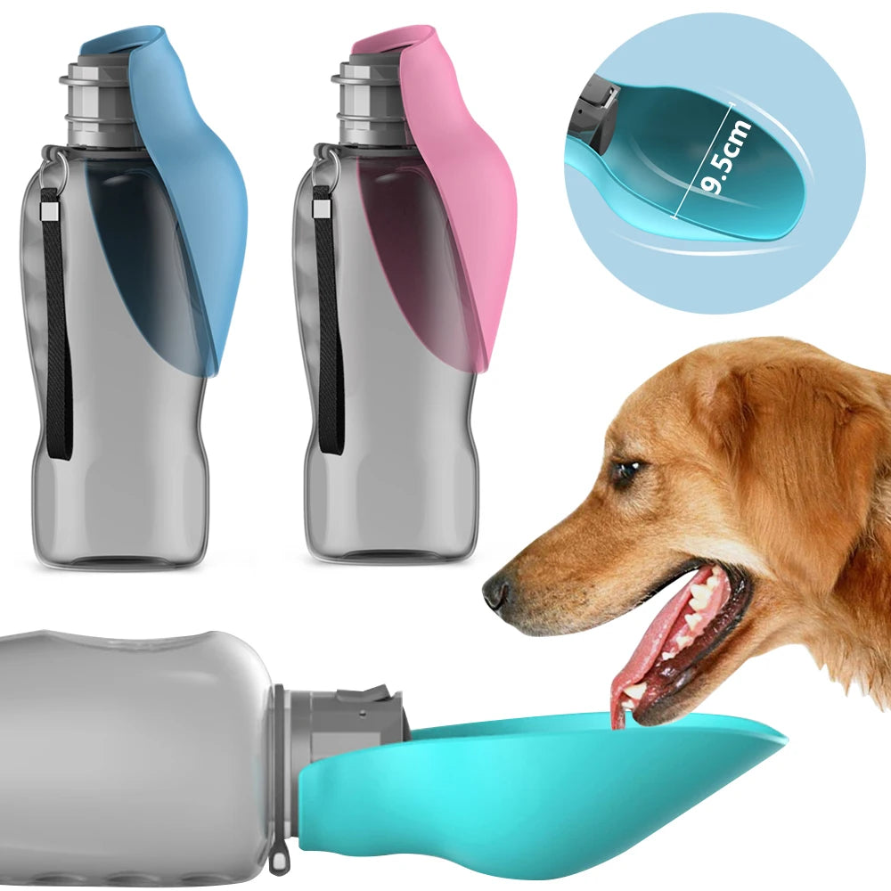 Portable dog water bottle 800ML – turquoise color