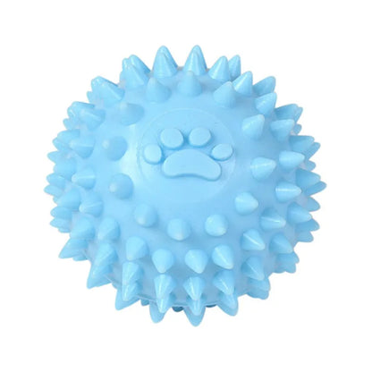 Dog Molar Chew Ball – Durable Spiky Rubber Ball for Pets, Tooth Cleaning Toy for Small & Large Dogs, Colorful Paw Design