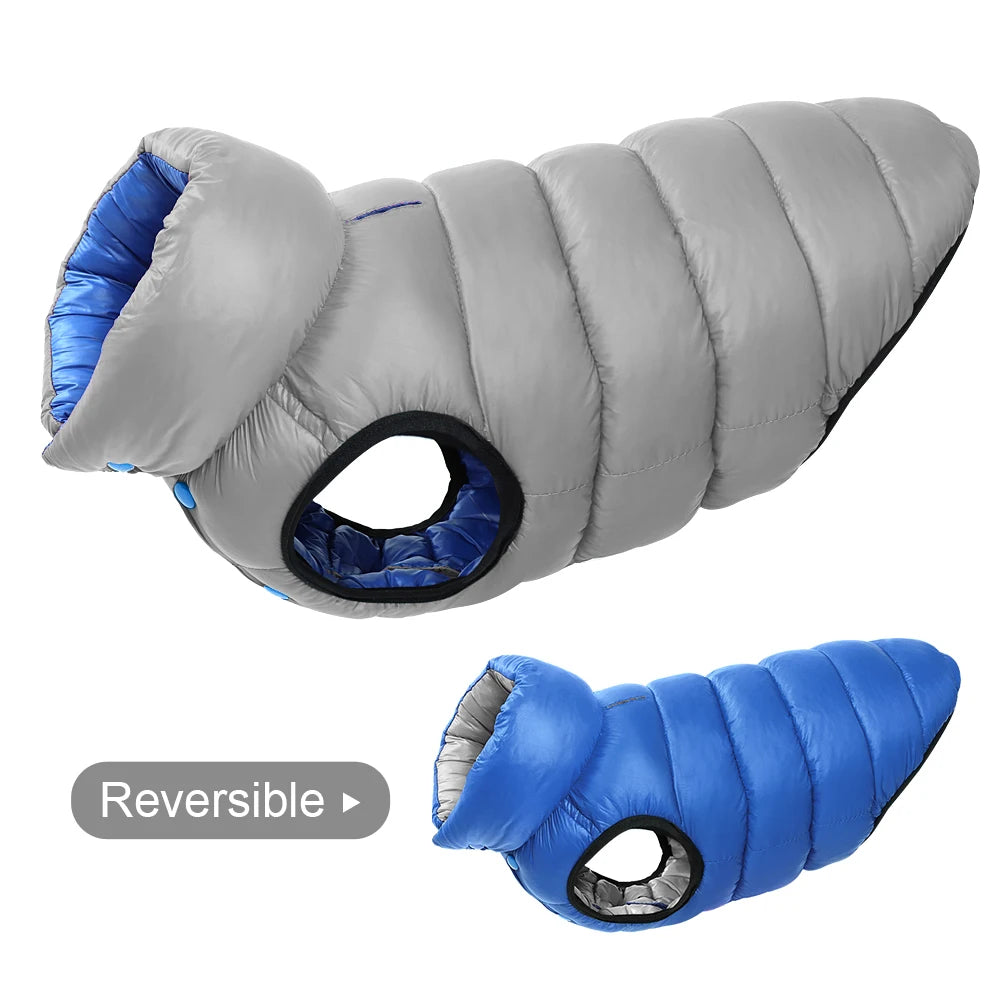Reversible Winter Dog Jacket – Waterproof Padded Coat for Small & Large Dogs