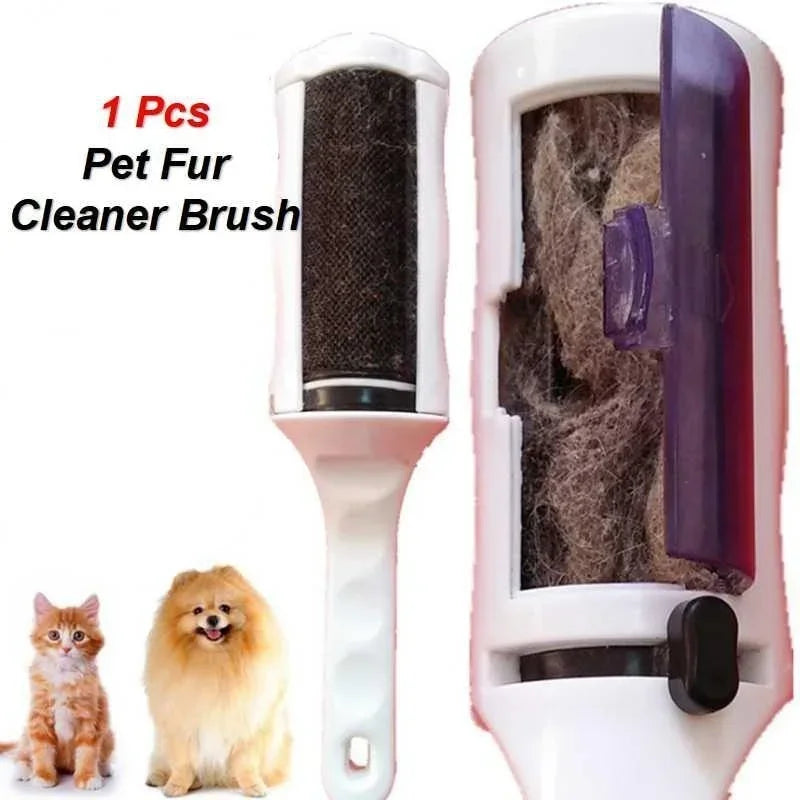 Pet Hair Remover Brush with Rotating Chamber – Reusable Grooming Tool for Dogs and Cats, Lint Cleaner for Clothes, Furniture & Beds