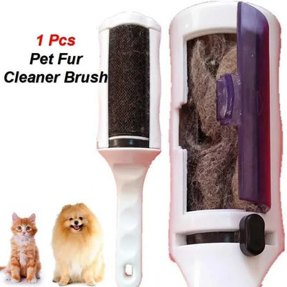 Pet Hair Remover Brush with Rotating Chamber – Reusable Grooming Tool for Dogs and Cats, Lint Cleaner for Clothes, Furniture & Beds