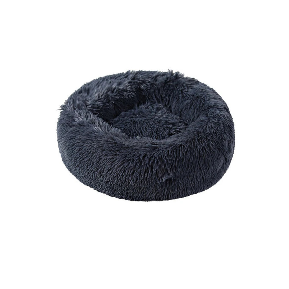 Round Plush Cat & Dog Bed – Warm Winter Nest, Detachable & Washable, Cozy Fluffy Cushion