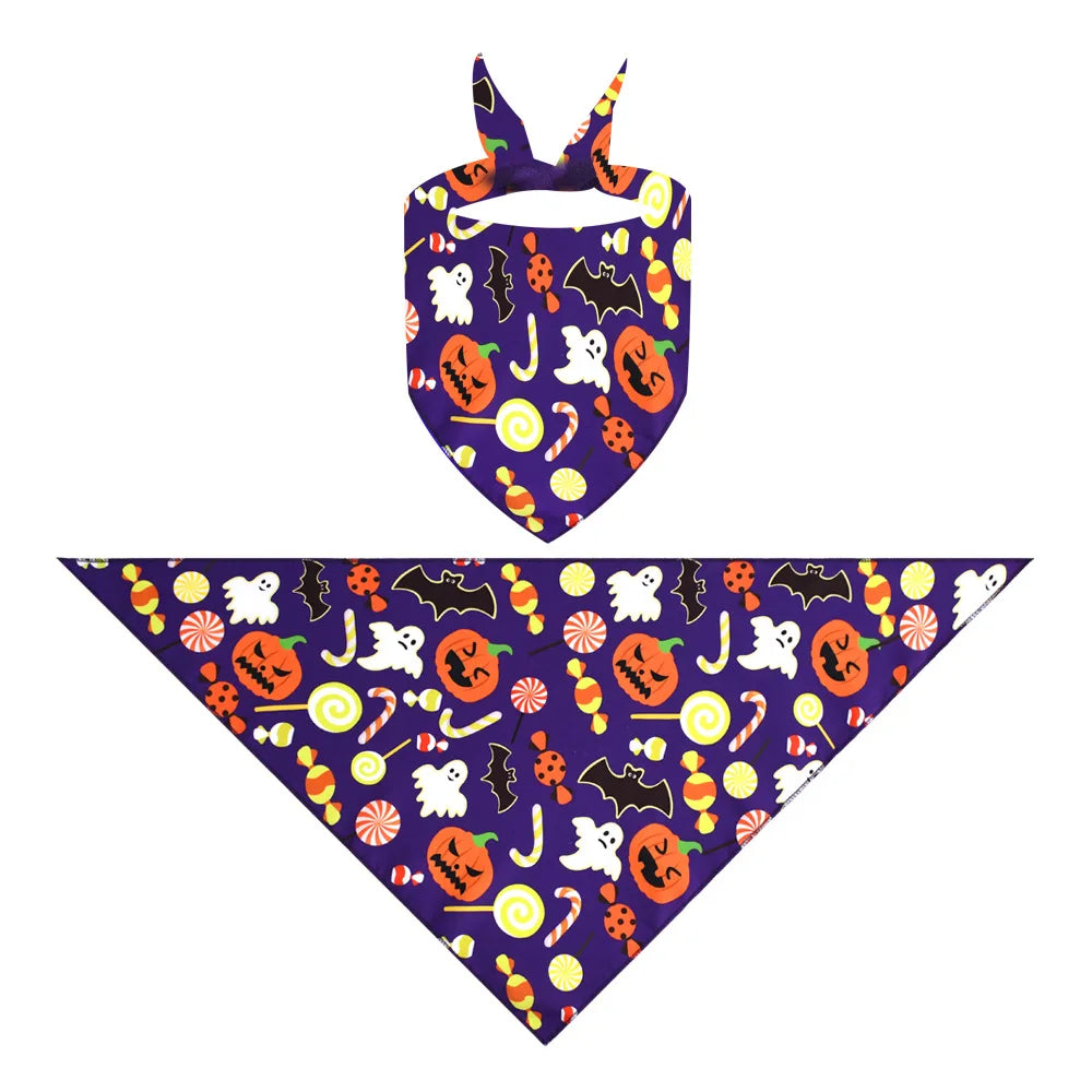 Halloween Dog Bandana – Ghost Festival Bib for Dogs & Cats
