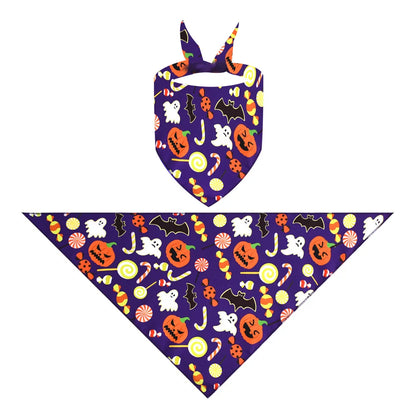 Halloween Dog Bandana – Ghost Festival Bib for Dogs & Cats