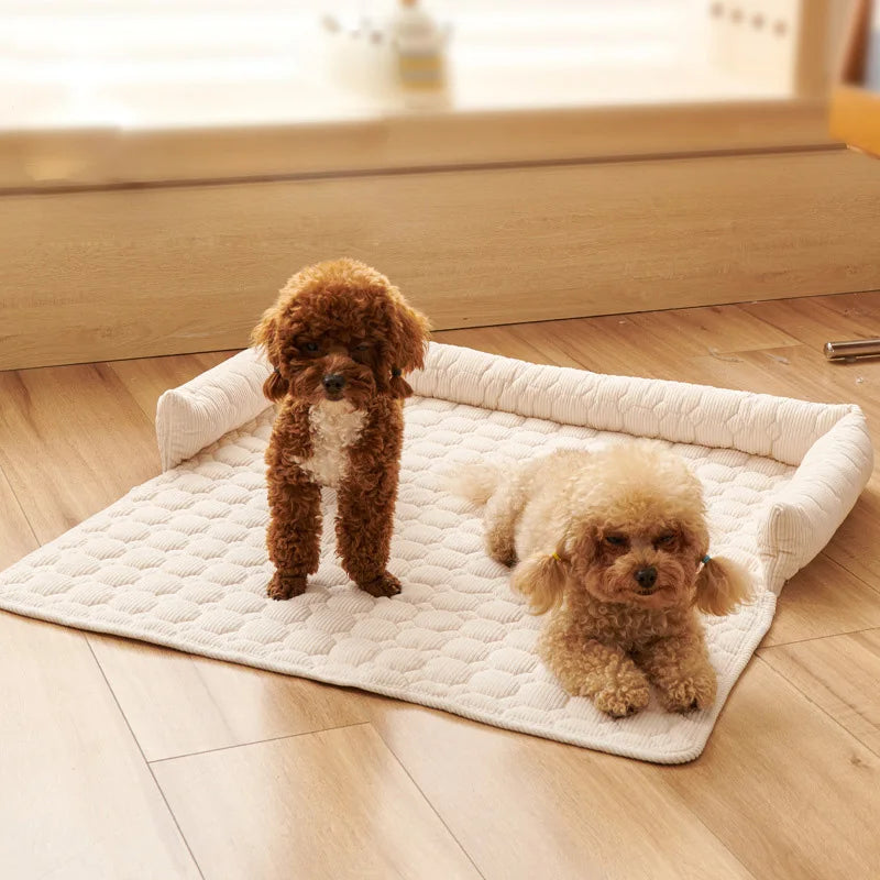 Gray washable dog mat non-slip for couches and beds