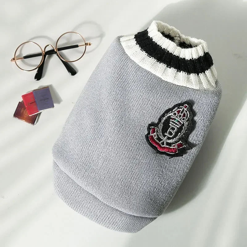 Fashionable dog sweater winter clothing
