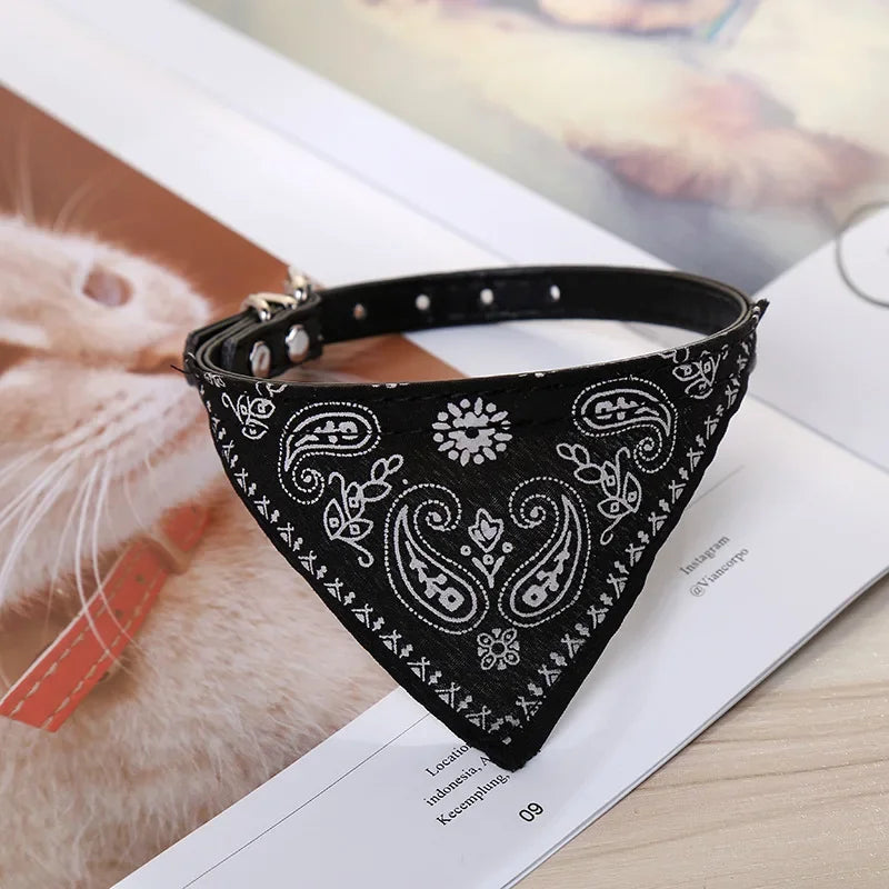 Multiple sizes of PU pet collars with scarf