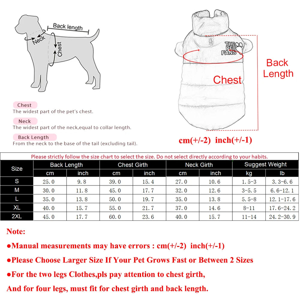 Winter Reversible Dog Jacket – Warm Waterproof Clothes