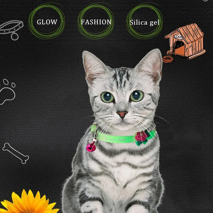 Pink glowing safety collar for cats and puppies