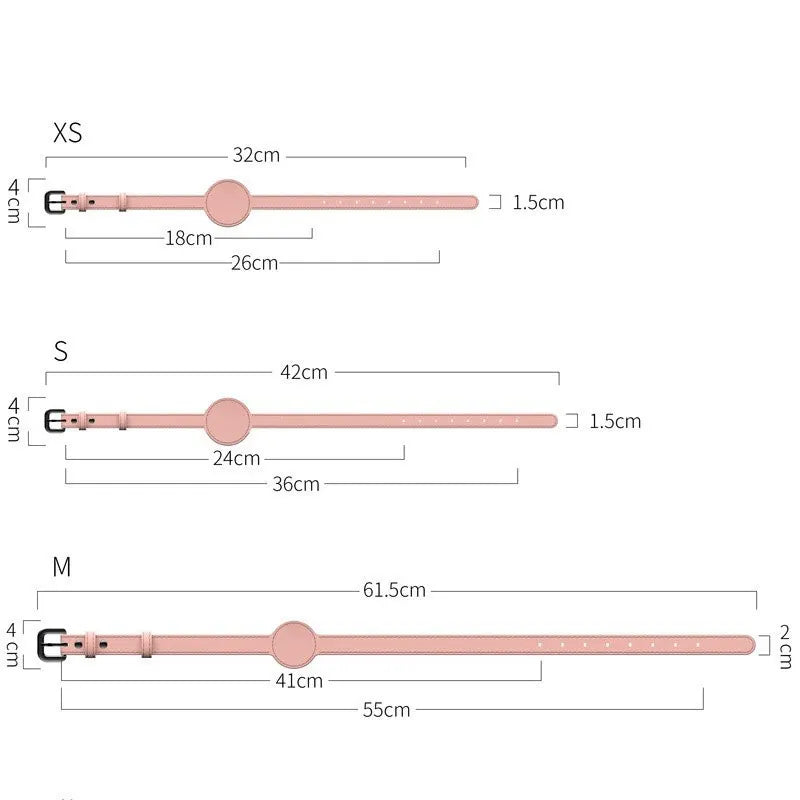 Size and adjustment guide for Apple AirTag collar holder