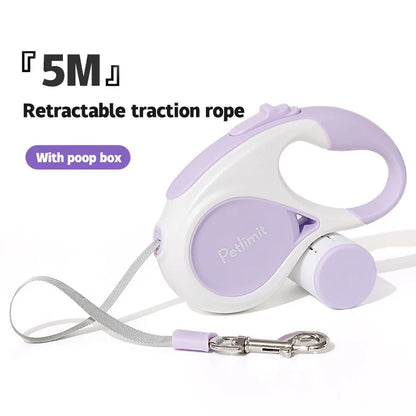 Automatic retractable dog leash in purple 5M extendable