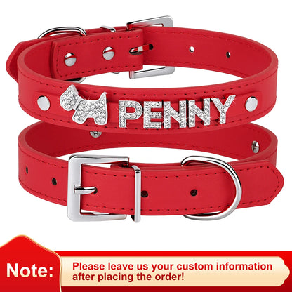 Personalized Dog Collar with Name & Leash – Custom Bling