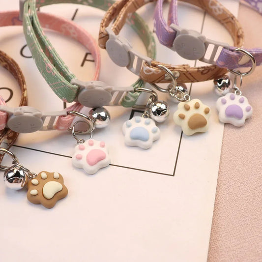 Brown adjustable breakaway collar with bell