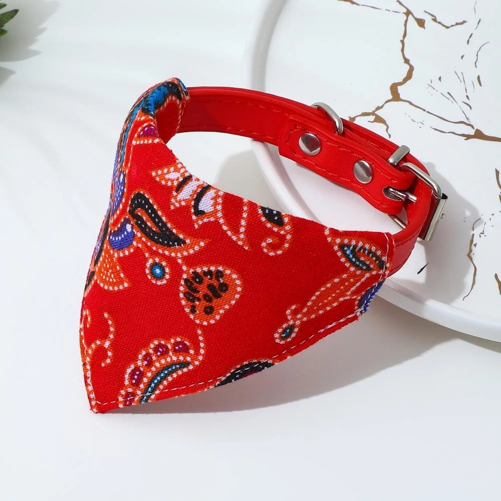 Dog Bandana Collar – Adjustable Pet Scarf for Small & Medium Dogs