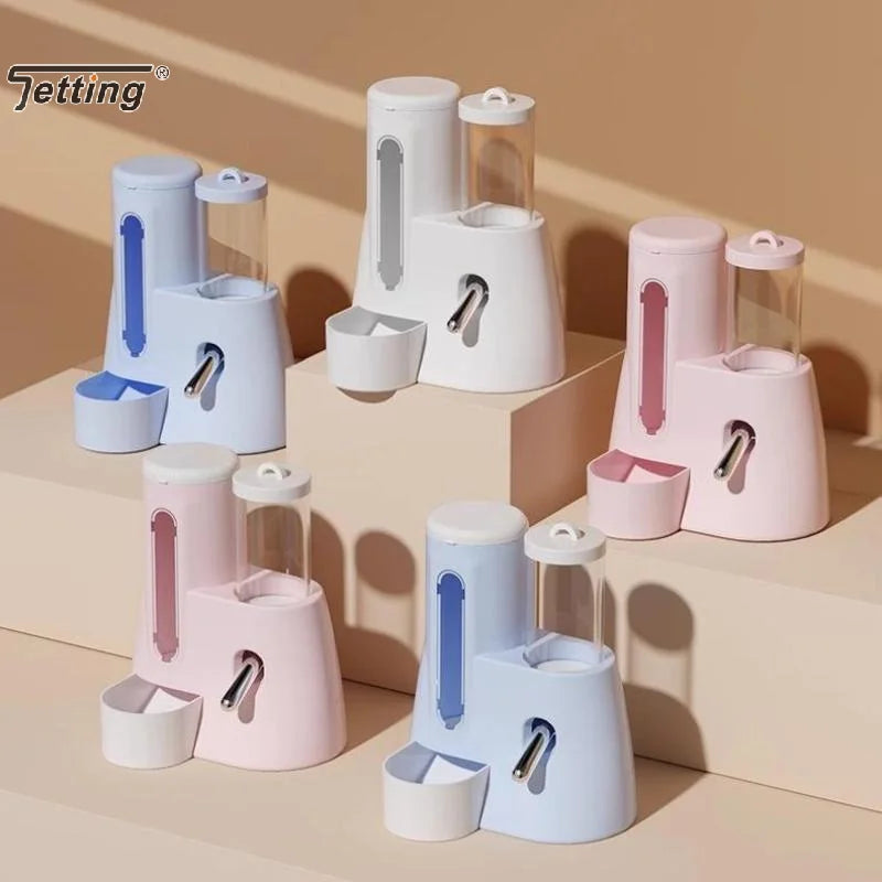 Hamster eating from 2-in-1 feeder and drinker combo