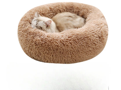 Plush Donut Pet Bed – Cozy Nest for Dogs & Cats