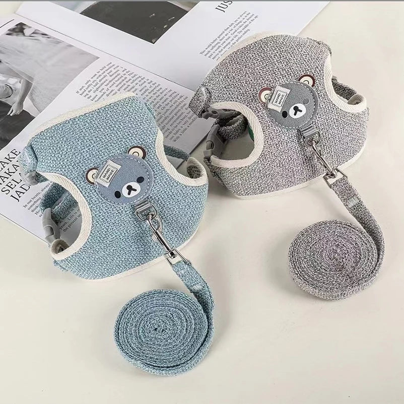 Adjustable harness with cute teddy bear decoration