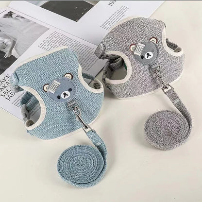 Adjustable harness with cute teddy bear decoration
