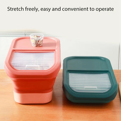 Gray airtight dog food container with foldable design
