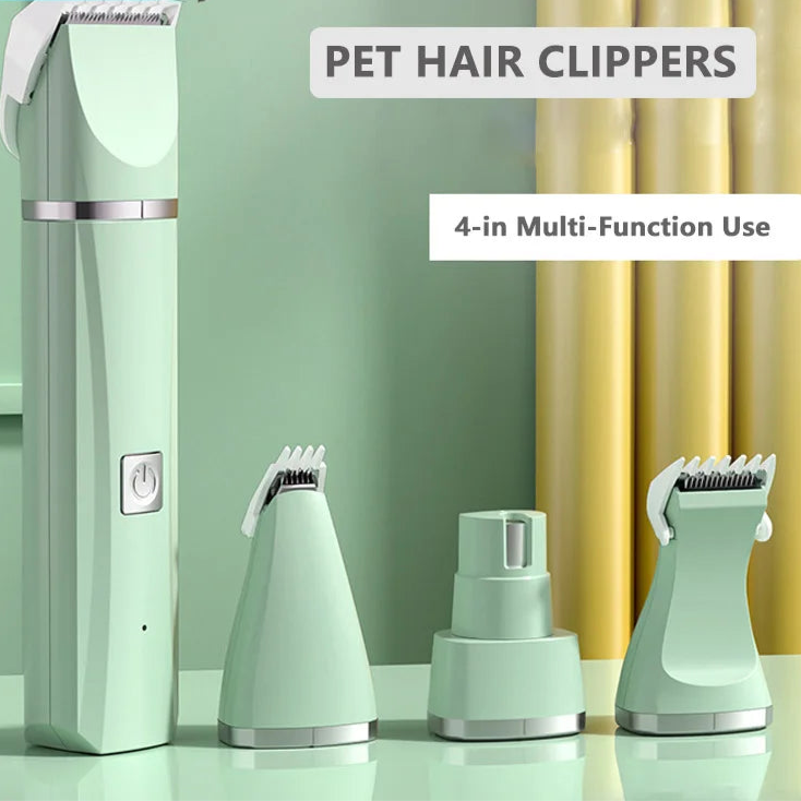 4-in-1 electric dog clippers with grooming kit attachments