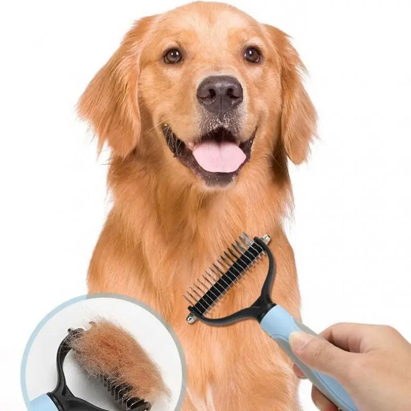 Dog grooming tool for reducing shedding and tangles