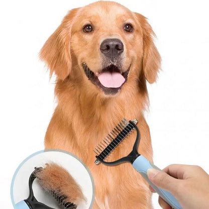 Dog grooming tool for reducing shedding and tangles