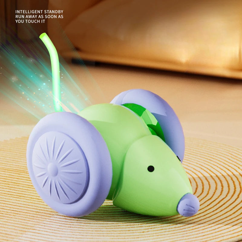 Rechargeable Electric Cat Mouse Toy – Smart Interactive Obstacle-Avoiding Car Shaped Teaser for Kittens