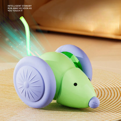 Rechargeable Electric Cat Mouse Toy – Smart Interactive Obstacle-Avoiding Car Shaped Teaser for Kittens