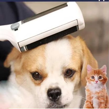 Pet Hair Remover Brush with Rotating Chamber – Reusable Grooming Tool for Dogs and Cats, Lint Cleaner for Clothes, Furniture & Beds