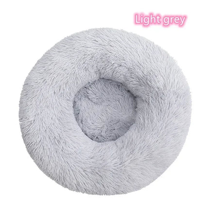 Long Plush Donut Pet Bed – Calming Cat & Dog Nest