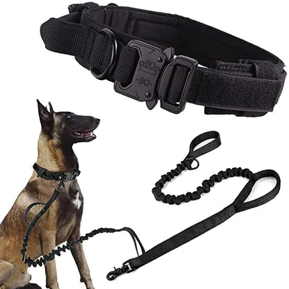 Durable Tactical Dog Collar & Leash Set – Adjustable Military Pet Gear