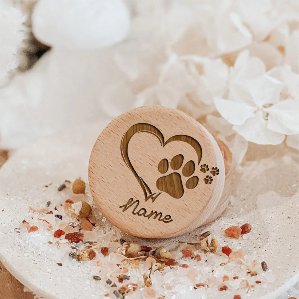 Personalized Wooden Pet Memory Box – Custom Carved Name