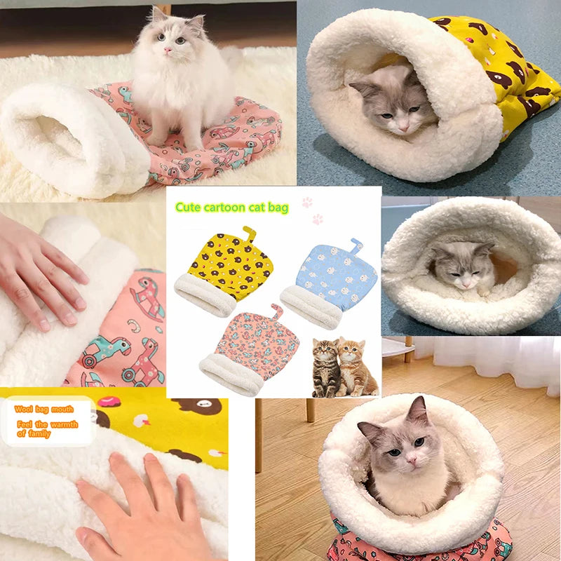 Cozy winter bed for cats and small dogs