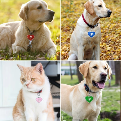 Pink heart dog ID tag custom engraving
