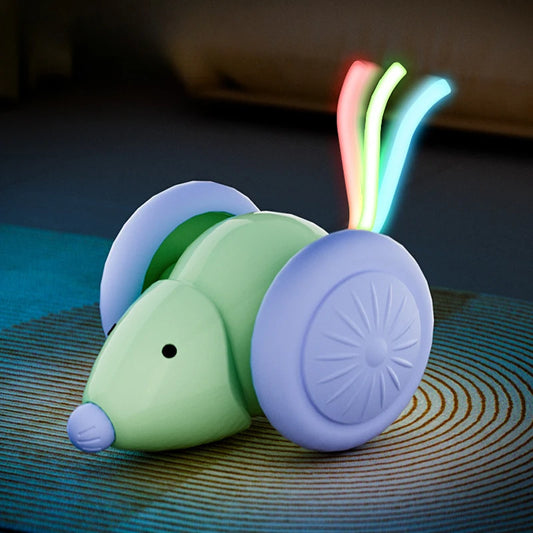 Rechargeable Electric Cat Mouse Toy – Smart Interactive Obstacle-Avoiding Car Shaped Teaser for Kittens