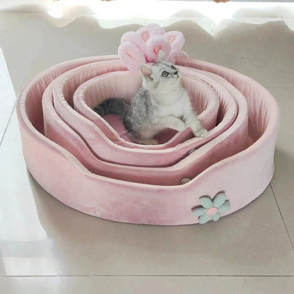 Detachable Pet Bed – Washable Plush Dog & Cat Sleeping Bed