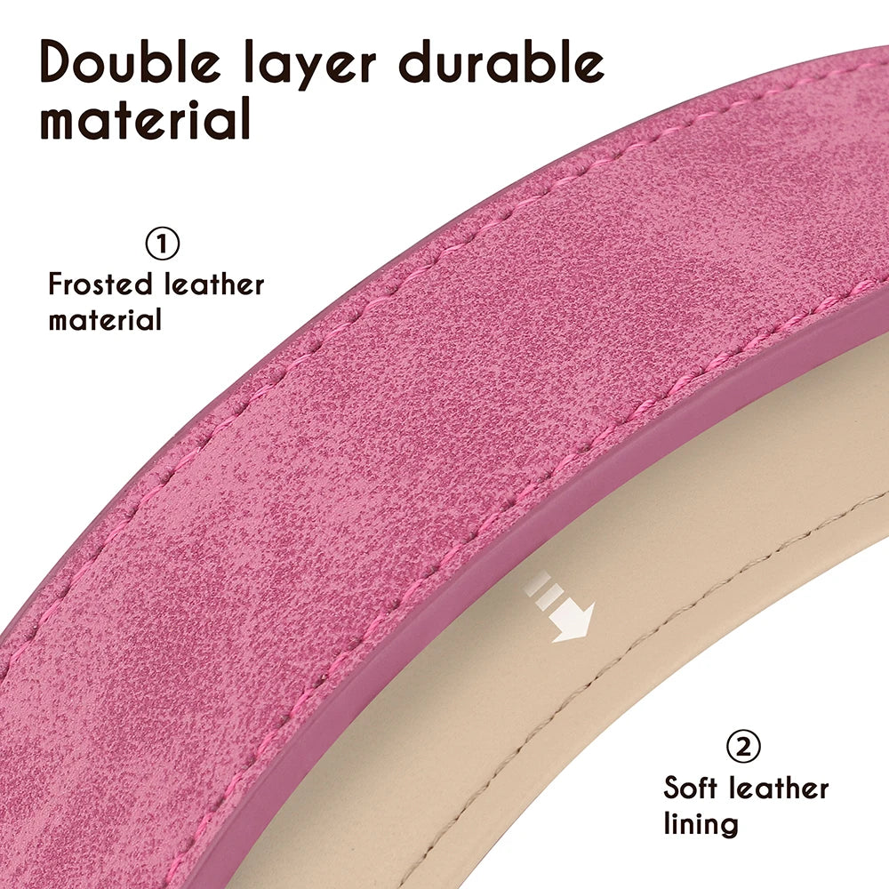 Brown PU leather dog collar and leash – adjustable and padded