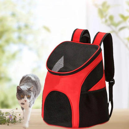Side view of breathable mesh pet backpack in black